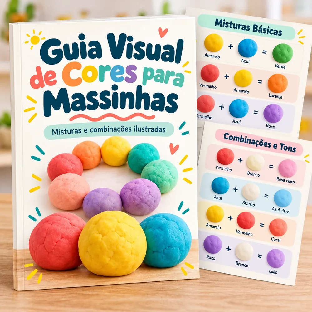 Mockup do Guia Visual de Cores para Massinhas