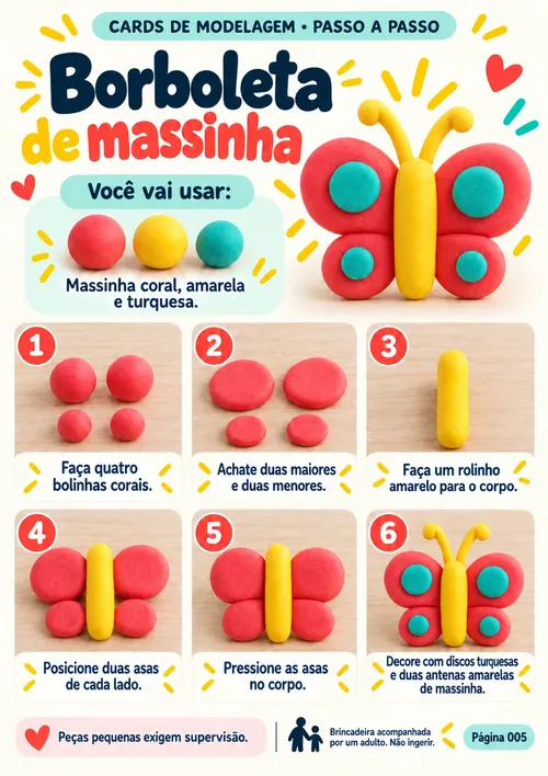 Card de Modelagem — Borboleta de massinha