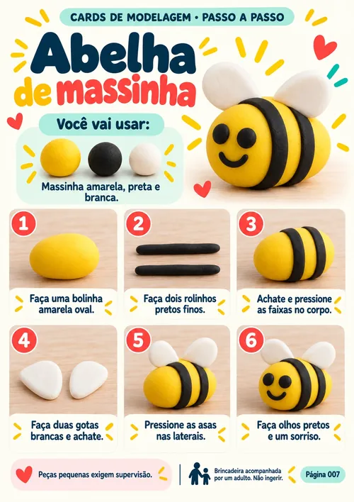 Card de Modelagem — Abelha de massinha