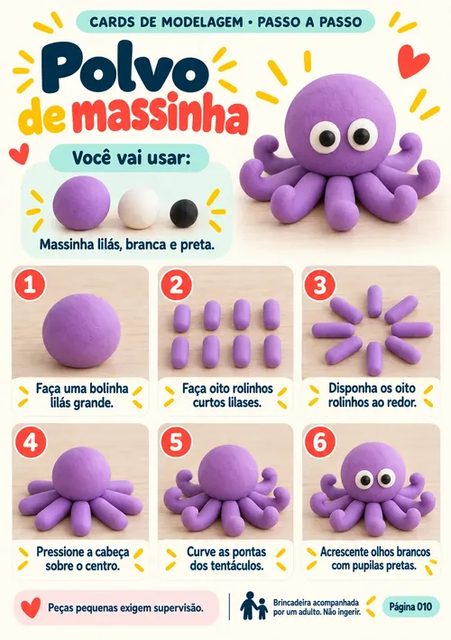 Card de Modelagem — Polvo de massinha