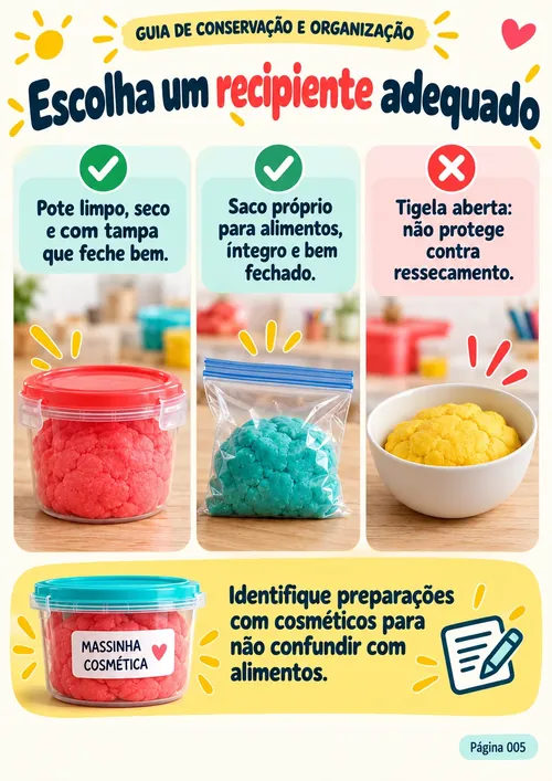 Guia de Conservação — Escolha um recipiente adequado